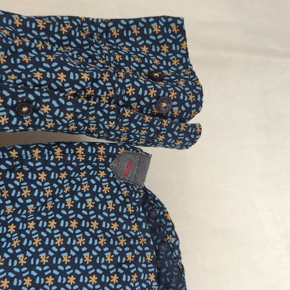 Nickel & Iron Navy Blue Abstract Print Long Sleeve Button Up Size Medium - Picture 5 of 8